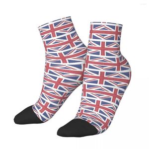 Erkek Çoraplar Lastik Track Union Jack İngiliz Ulusal Bayrak Ayak Bileği Erkek Erkek Kadınlar Bahar Çorapları Polyester
