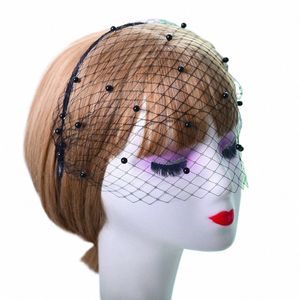 Youlapan VA08 Vintage Bridal Birdcage Veil pannband Stor mesh Veil Headdr Pearl Mask Wedding Accores for Woman Party J37a#