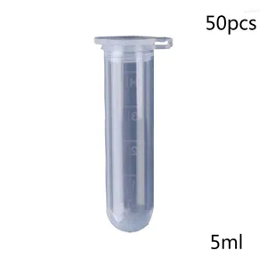 Storage Bottles 50Pcs 5ml Plastic Clear Cap Centrifuge Tubes Vials Sample Lab Container Dropship