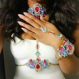 Necklaces Miwens 2019 New Fashion Colorful Flower Crystal Sexy Body Chain Charm Necklace Boho Luxury Bijoux Vacation Party Statement A527