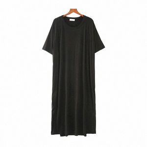 artı beden 8xl 140kg Modal Nightgowns için Modal Nightgowns Yaz Yaz Düz Renk Nightshirts Lady Casual Nightdr Kadın Homedr N8QX#