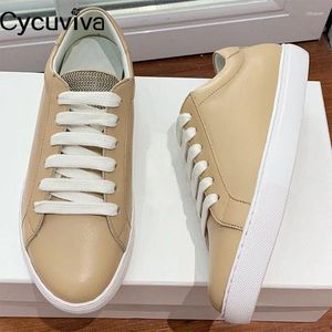 Casual Shoes Designer Real Leahter Flat for Women Lace Up Platform Sneakers Autumn Brand Runner 2024 Formell
