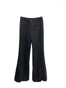 Женские брюки с расклешенной молнией, модные, универсальные, простая атмосфера, удобная осень 2024 г.