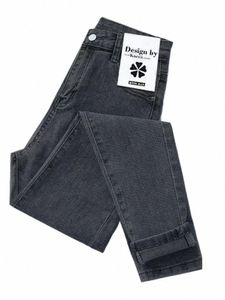 2023 Новые женские весенне-осенние брюки Узкие эластичные джинсы для женщин Брюки-карандаш с высокой талией Винтажные тонкие джинсовые брюки Уличная одежда k4Pu #