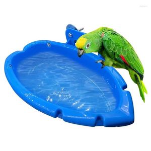 Other Bird Supplies Parrot Food Tray Multifunction Blue Bathtub Animal Cage Standing Wash Shower Box Toys Pet Cleaning Product Durable