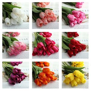 10pcs prawdziwy dotyk Tulip sztuczny kwiat Wysokiej jakości Tulip sztuczny bukiet fałszywy kwiat na wesele domowe dekoracje ogrodowe 240322