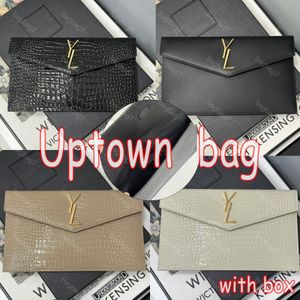 10A Top -Qualität Uptown Clutch Bag Designer Clutch -Geldbörsen Kaviar Lederklappe Kupplung Brieftasche für Frauen Luxus -Bag Frauen Brieftasche intown Handtasche Krokodilmuster Brieftasche