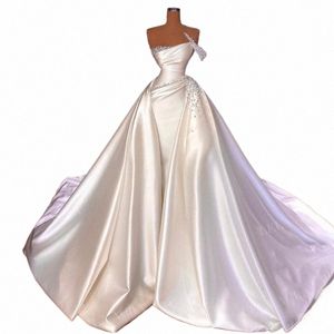 lelaacra raso in rilievo da sposa Dr 2023 3 in 1 perle sirena corte dei treni di lusso Princ abiti da sposa VS05 Vestido de Noiva c0iI #