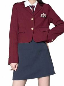 Japonês kawaii escola estudante uniforme feminino coreano faculdade menina cosplay jk uniforme outono blazer casaco e mini saia cinza conjunto 1937 #