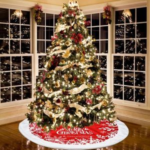 Large Christmas Apron Tree Skirt Base Floor Mat Cover Xmas Party Home Decor Plush for Store Office Supermarket 90/122CM