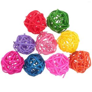 Other Bird Supplies 50PCS 3CM Pet Parrot Biting Ball Toy Small Colored Rattan DIY Decor