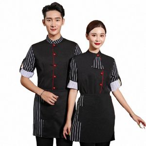 Caffetteria Uniforme da cameriere Donna Ristorante occidentale Uniforme da cameriere Pulizia dell'hotel Abbigliamento da lavoro Panificio Cucina Giacca da cuoco Outfit H4zo #