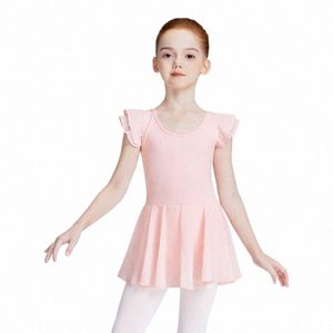 ragazze Tutu di balletto Dr Body da ballo per bambini Balletto Ginnastica Body Doppie maniche Costumi di formazione per balletto per ballerina 67FQ #