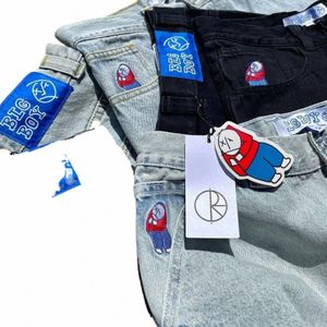 Big Boy Jeans New Harajuku Hip Hop Carto Gráfico Bordado Baggy Denim Calças Homens Mulheres Cintura Alta Calças Largas Streetwear a9LS #