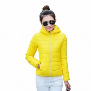 jackets for Women Quilted Padded Lightweight Puffer Woman Coat Hoodie Short Yellow Thick Padding Feather Cropped Cute Modern Hot k1he#