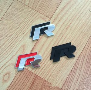 Popularny metal 3D R Badge Emblem Racing Car Sticker za 5 6 7 Touareg Tiguan Passat B6 B7 Jetta Sharan3006259