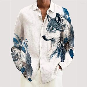 パーソナライズされたパターン印刷されたラペル長袖のメンズカジュアルシャツ大規模なサイズの毎日のビジネス快適