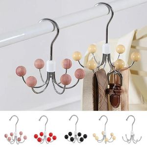 Hangers Iron Wooden Ball Swivel Hook Practical Hanging 360° Rotatable Handbag Storage Hanger Black Clothes Entrance