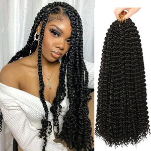 Leidenschaft Twist Haare 18 Zoll 22 Stränge Schmetterling langen Häkelhaare Boho Zöpfe Frisur lockiges Flechthaar für Frauen Haarverlängerungen