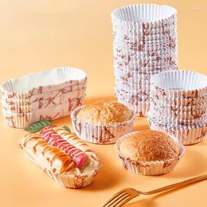 Bakningsverktyg 100 st cupcake papper foder oljeproakt koppens bröllopsfest caissetter muffin omslag födelsedagsdekor