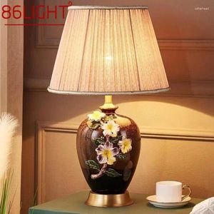 Настольные лампы 86LIGHT, современная латунная керамическая лампа, светодиодная лампа с затемнением, креативный европейский медный настольный светильник для дома, гостиной, спальни, декора