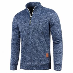 Männer Hoodies Dicker Sweatshirts Half Zipper Pullover Herbst Einfarbig LG Sleeve Sweatshir Outdoor Rollkragen Hoodie Männer Tops k2JJ #