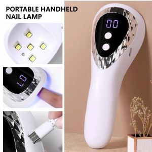 2024 Manicure Handheld Phototherapy Lamp Portable Rechargeable Mini Manicure Lamp LCD Timed Dryer