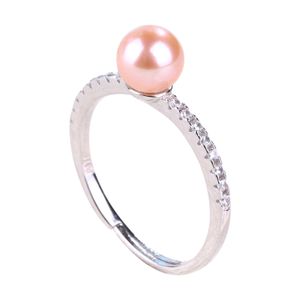 Anelli per feste Anello con perla d'acqua dolce naturale al 100% Gioielli di alta qualità Anelli in argento 925 da donna