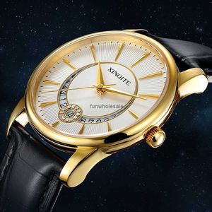 New Strange Mens Watch Business Simple Automatic Mechanical Watch Real Belt Watch Watch Mens Watch Watch