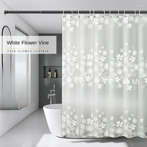 Dusch gardiner vattentät tjockare peva vit blomma badrum partition gardin mögel bevis badkortinas grossist
