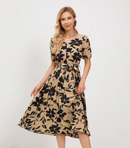 Vestidos de festa moda confortável vestido de impressão floral para deslocamento e uso casual elegante versátil perfeito qualquer ocasião