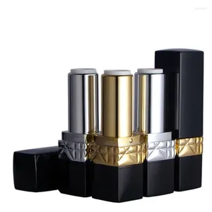 Storage Bottles 12.1mm Gold/Silver Luxury Empty Lipstick Gloss Cosmetic Containers Packaging DIY Lip Tube Makeup Tools 20pcs/lot