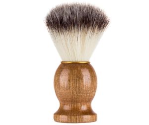 Men039s pędzel do golenia Badger Włosy drewno rączka salon fryzjerski menu broda do czyszczenia brody narzędzie golenia 2185624
