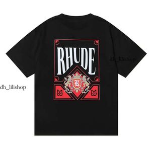 Mens Camiseta Designer Camiseta Mulheres Primavera Verão Rhude Camiseta Homem Camisetas Mulheres Tees Skate Oversize Homens Manga Curta T-shirt Luxo B