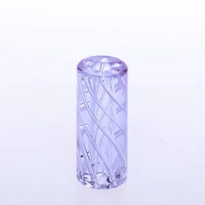 5pcs/box In Stock 7 Holes Purple Screw Line Style Smoking Glass Filter Tips/Color Glass Tip with Holes For Smoking Accessories