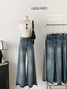 Kvinnors jeans blå baggy harajuku y2k 90s estetiska denim byxor koreanska 2000 -tal breda jean byxor vintage trashy punk kläder 2024