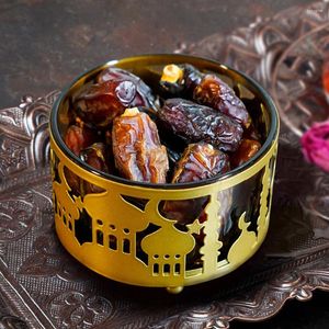 Ciotole Vassoio decorativo Dessert che serve metallo Eid Moon Party Ferro contenitore per frutta secca Ramadan Candy