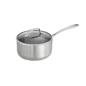 Cookware Sets Tri-Ply Clad 3 Qt Covered Stainless Steel Sauce Pan