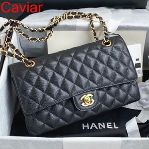 Designer bag Caviar shoulder bag sheepskin style Flap Luxury Handbags Women's Fashion Checked Thread Purse Double Letters Solid Hasp Waist Square Stripes