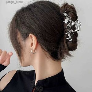 Fermagli per capelli Haimeikang 11 cm Lega di liquidi Fermaglio per capelli per granchio Ragazze Moda Stile punk Tornante Artigli per capelli per le donne Accessori per porta coda di cavallo Y240329