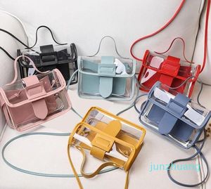 Sacos de ombro Bolsa de luxo Mulheres Transparente Bucket Bag Clear PVC Jelly Pequeno Feminino Crossbody Messenger 2024