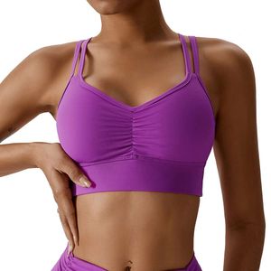 Lu Align Женские поддерживающие мягкие комфортные майки Scrunch Running Bra Сексуальный спорт на открытом воздухе с пуш-ап Фитнес-упражнения Бег Йога Бюстгальтер Lemon Sports 2024