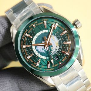 Fashion World Time Männer Automatische Uhren mechanische Bewegung Herren Designer Watch Menwatch 150 Stahlgelenkscheine 12