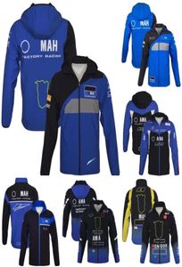 2022 nova equipe de corrida de moto fábrica com capuz motocicleta passeio azul manter jaquetas quentes zip velo roupas esportivas men039s à prova de vento zíper 3385892