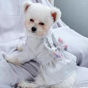 Köpek giyim köpek kıyafetleri sevimli gri prenses elbise evcil kedi fit küçük yaz rahat kostüm bez etek