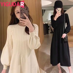 Maternity Dresses Autumn and Winter Korean Fashion Pregnant Womens Dress Elegant Tank Top A-line Ultra thin Pregnant Womens Photography DressL2403