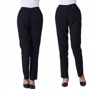 new Ladies Black Waiters Work Wear Uniforms Female Best Chef Pants Hotel Restaurant Kitchen Trousers T8zI#