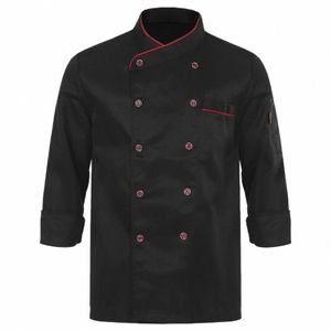 Unisex Chef Jacket Mens Women Cook Shirt Workwear Canteen Bakery Hotel Restaurant Catering Chef Uniform Kitchen Cooking Clothes J0ew#