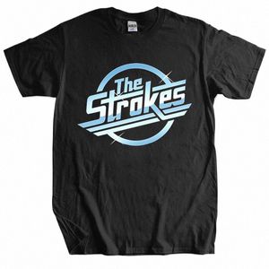 mężczyźni Cott T Shirt Summer Tops The Strokes T Shirt Men Indie Rock Band T-shirt Women Homme Black T-shirt plus size 71up#