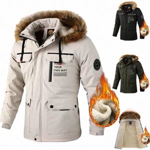 men's Fleece Thickened Jacket Casual Outdoor Parka Autumn and Winter Warm Windproof Waterproof Jacket Men's Jacket U0f1#